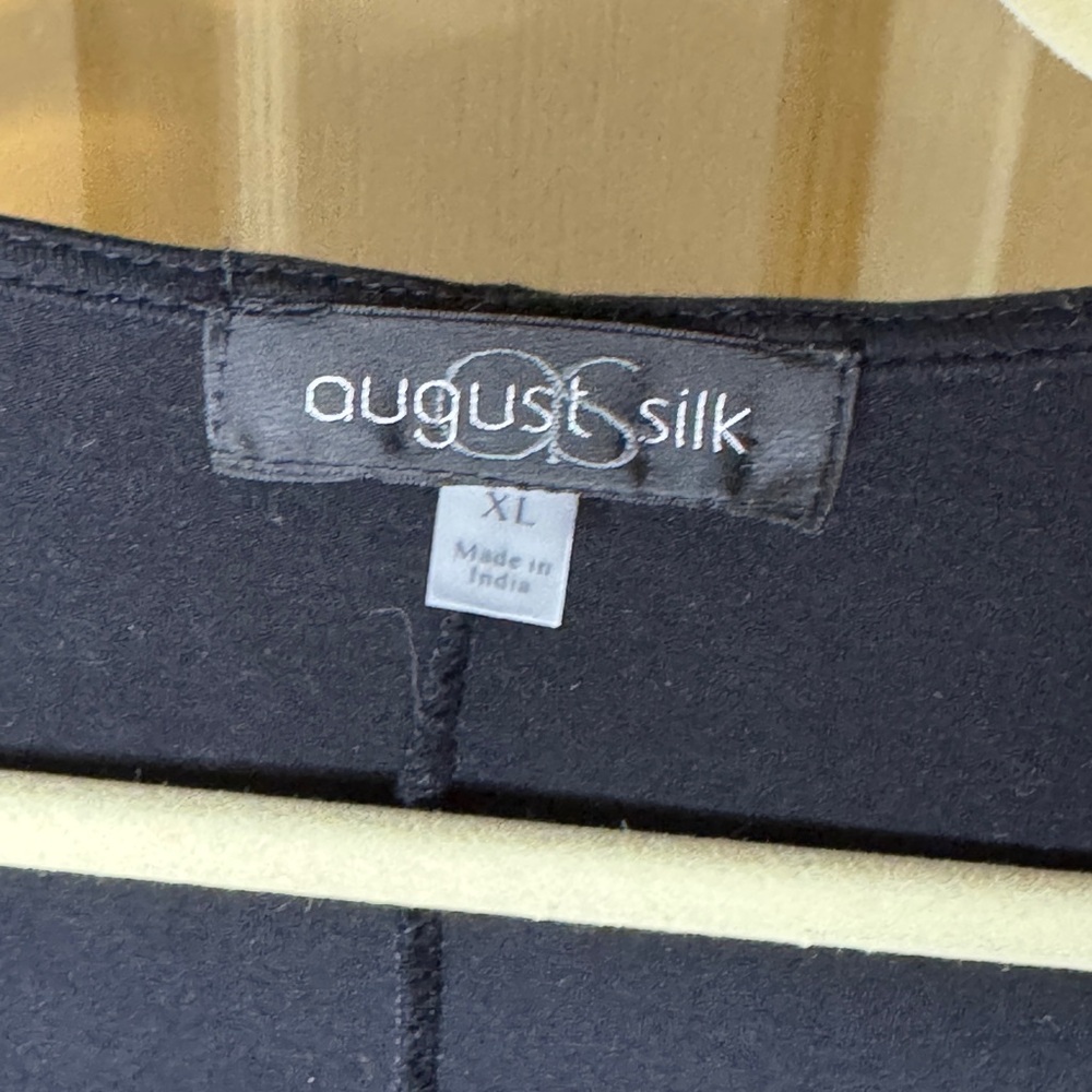 August Silk black short sleeve top women size X-Large - Picture 4 of 8